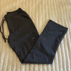 Sanibel Scrubs Grey Straight-Leg Scrub Pants with Drawstring Waist